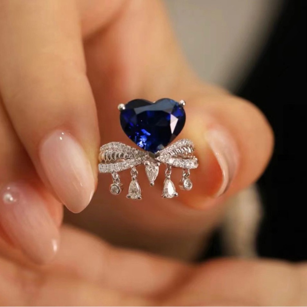 Blue stone open ring